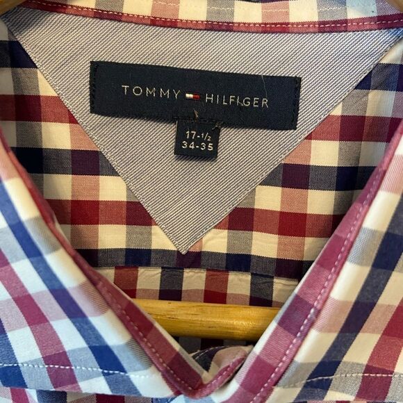 MENS TOMMY HILFIGER Plaid Button Up Collared Shirt - Picture 7 of 7
